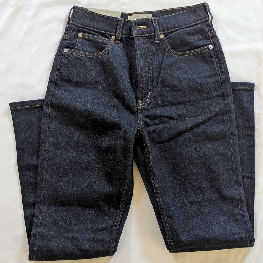 Everlane Women’s Way-High Slim Jean in Dark Indigo, size 27 NWT